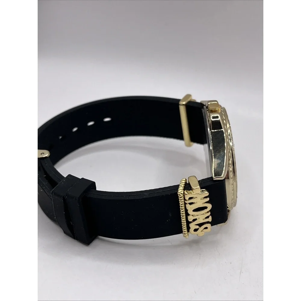Trelu Women's Quartz Watch Snow & Snowman Black Silicone‎ Band- New Battery